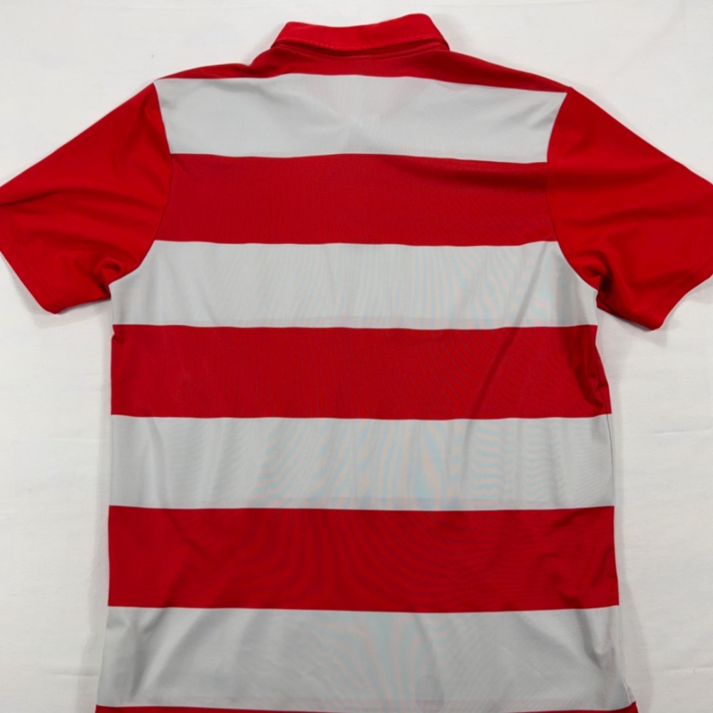 Oakley Striped Performance Golf Polo Shirt XL Red White Short Sleeve Mens - Picture 3 of 10